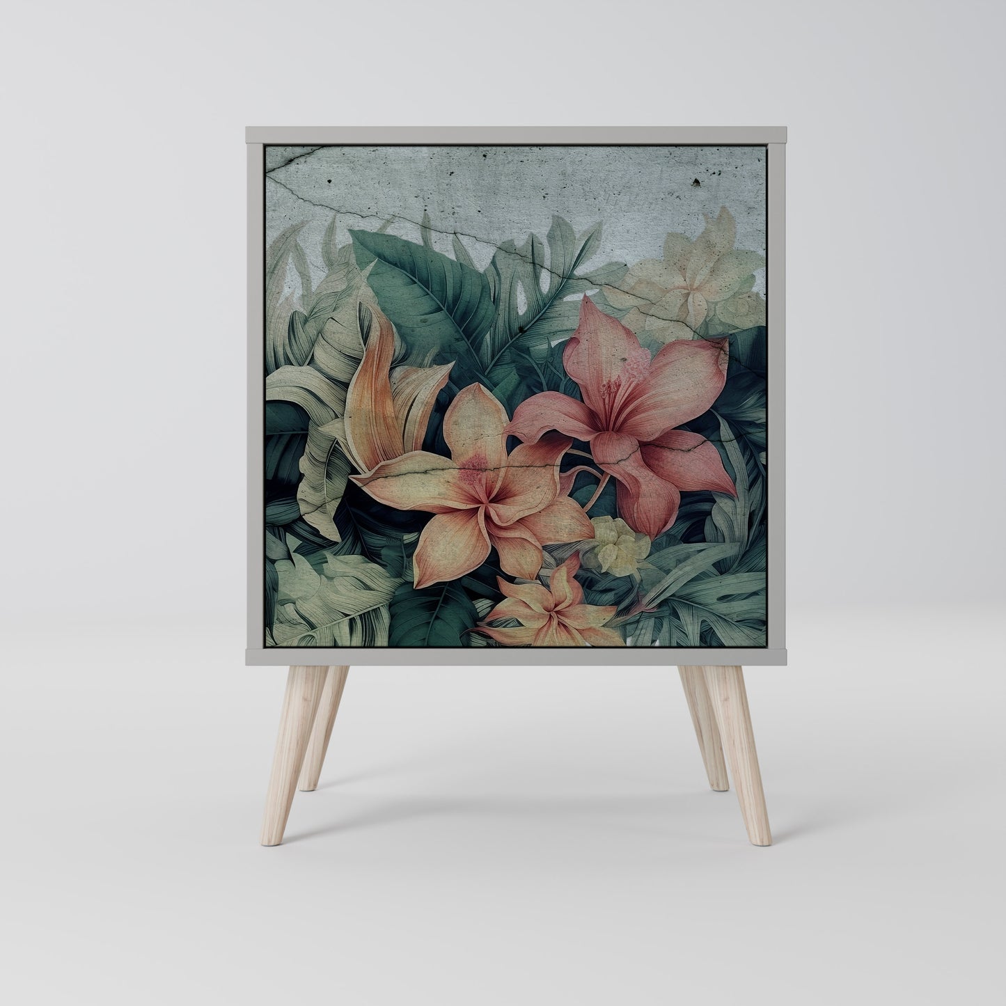 Credenza HEAVENLY BLOOM a 1 anta con finitura grigia