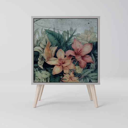 Credenza HEAVENLY BLOOM a 1 anta con finitura grigia