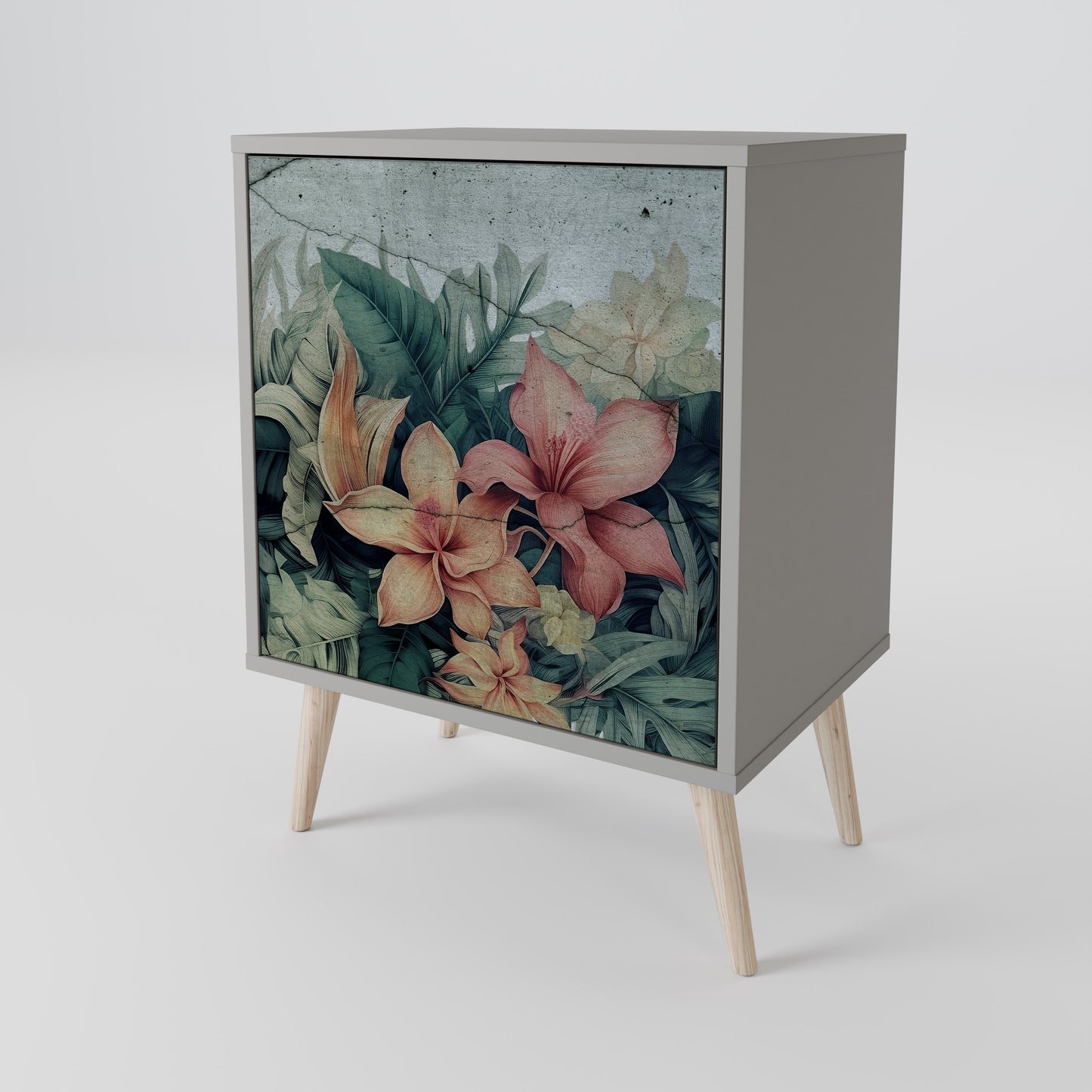 Credenza HEAVENLY BLOOM a 1 anta con finitura grigia
