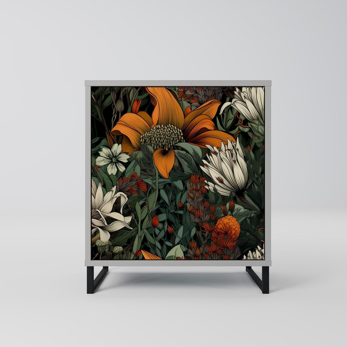 MIDNIGHT SPROUT 1-Door Sideboard in Grey Finish