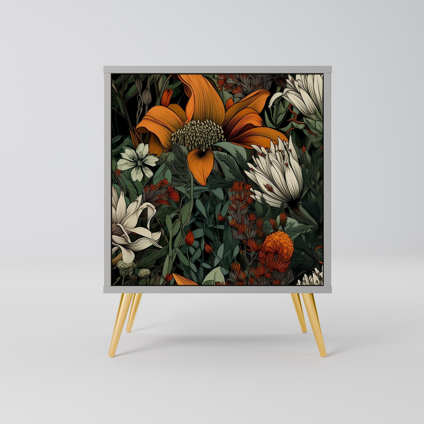 MIDNIGHT SPROUT 1-Door Sideboard in Grey Finish