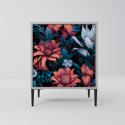 ETHEREAL BLOSSOMS 1-Door Sideboard in Grey Finish