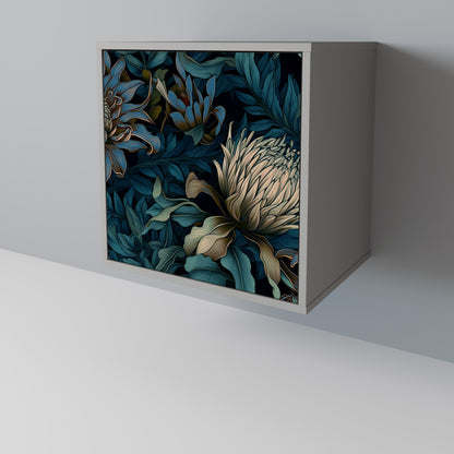 TWILIGHT BLOOM 1-Door Sideboard in Grey Finish