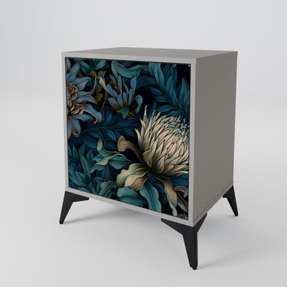 Credenza a 1 anta TWILIGHT BLOOM in finitura grigia