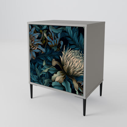 Credenza a 1 anta TWILIGHT BLOOM in finitura grigia