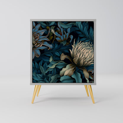 Credenza a 1 anta TWILIGHT BLOOM in finitura grigia