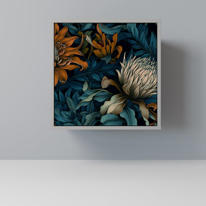 Credenza MORNING BLOOM a 1 anta con finitura grigia