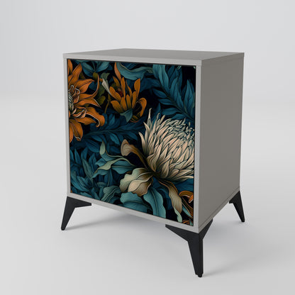 MORNING BLOOM 1-Door Sideboard in Grey Finish
