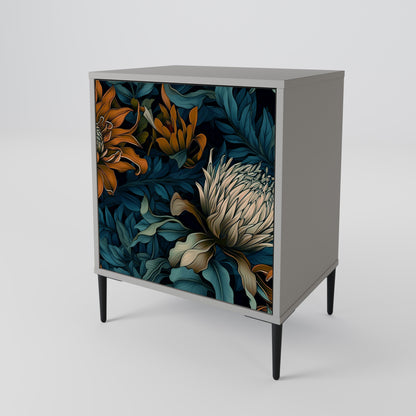 Credenza MORNING BLOOM a 1 anta con finitura grigia