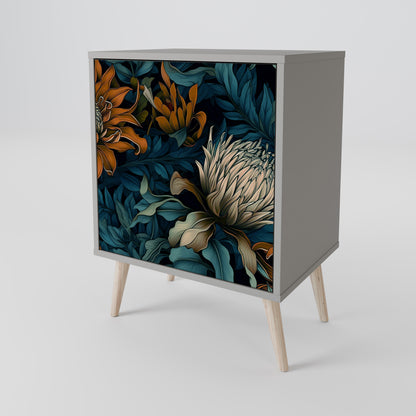 MORNING BLOOM 1-Door Sideboard in Grey Finish