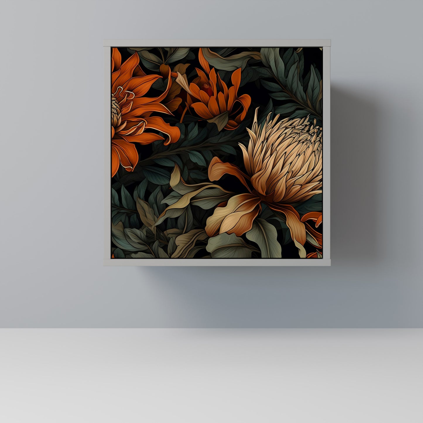 DAWN BLOOM 1-Door Sideboard in Grey Finish