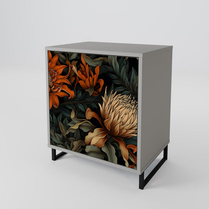 DAWN BLOOM 1-Door Sideboard in Grey Finish