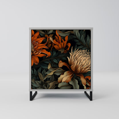 DAWN BLOOM 1-Door Sideboard in Grey Finish