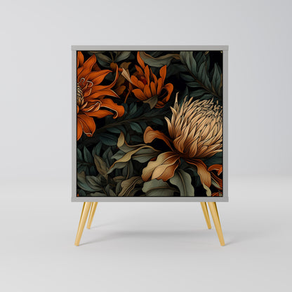 DAWN BLOOM 1-Door Sideboard in Grey Finish