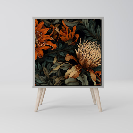 Credenza a 1 anta DAWN BLOOM in finitura grigia