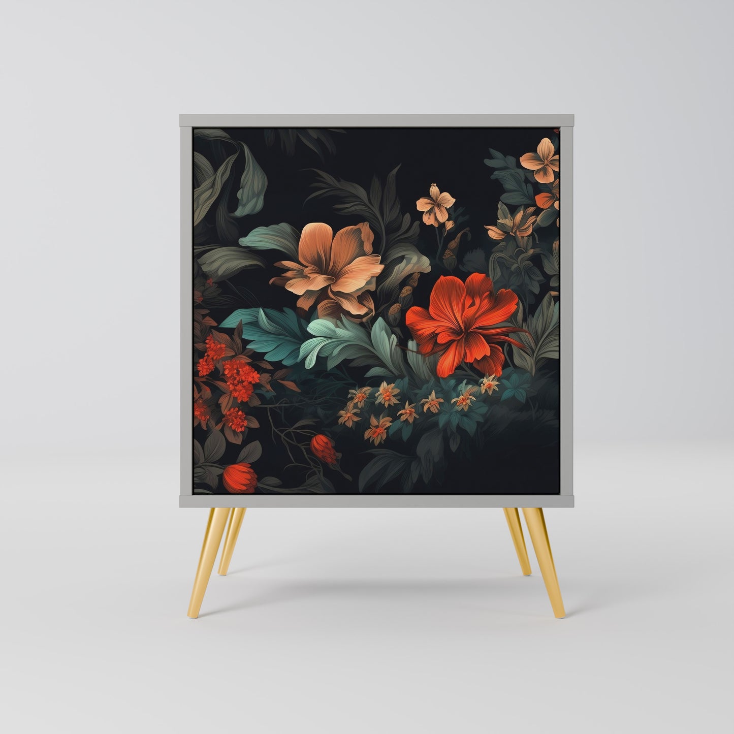 IMAGINARY BLOSSOM 1-Door Sideboard in Grey Finish