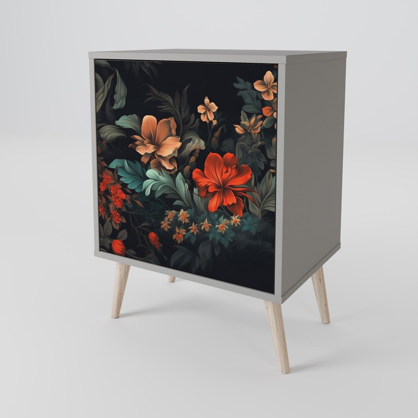 IMAGINARY BLOSSOM 1-Door Sideboard in Grey Finish