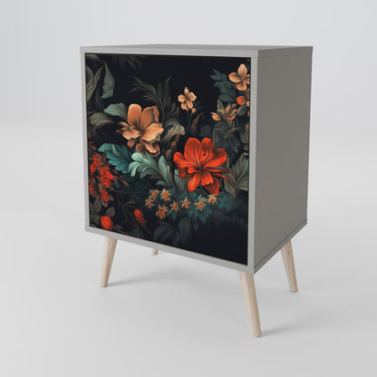 IMAGINARY BLOSSOM 1-Door Sideboard in Grey Finish