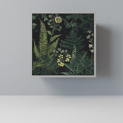 FERN FLOWERS 1-Door Sideboard in Grey Finish