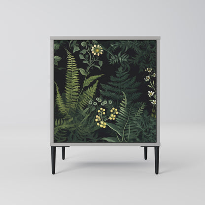 FERN FLOWERS 1-Door Sideboard in Grey Finish