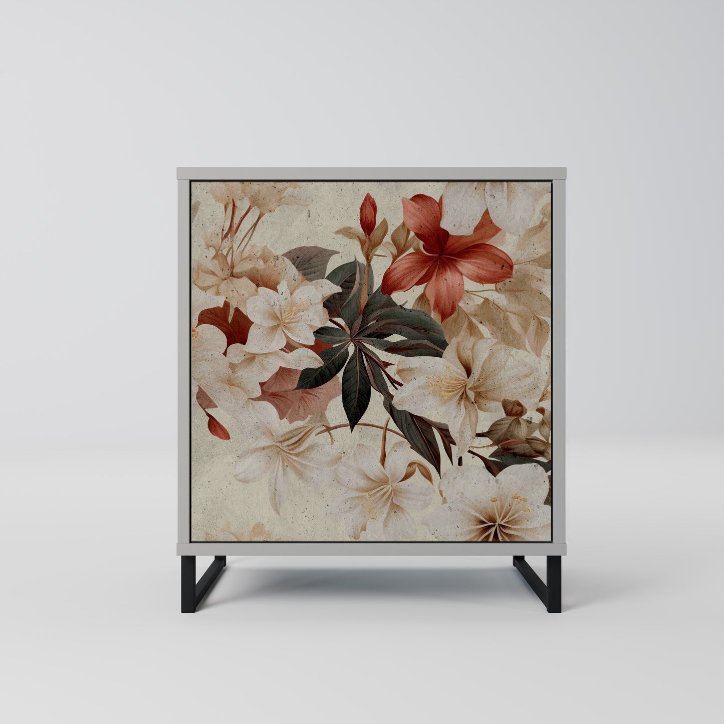 PETAL HARMONY 1-Door Sideboard in Grey Finish