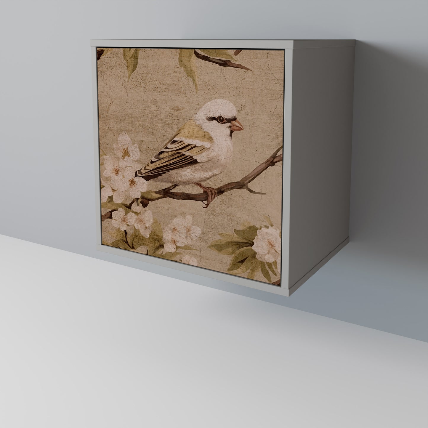 Credenza PETAL DISTINGUISH a 1 anta con finitura grigia