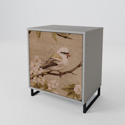 Credenza PETAL DISTINGUISH a 1 anta con finitura grigia