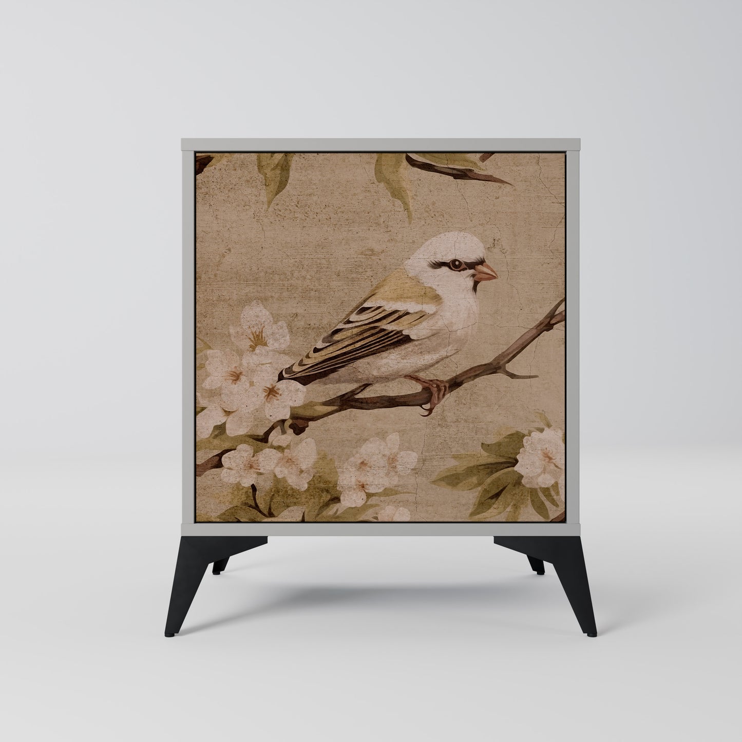 Credenza PETAL DISTINGUISH a 1 anta con finitura grigia