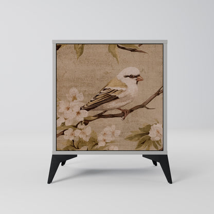 Credenza PETAL DISTINGUISH a 1 anta con finitura grigia