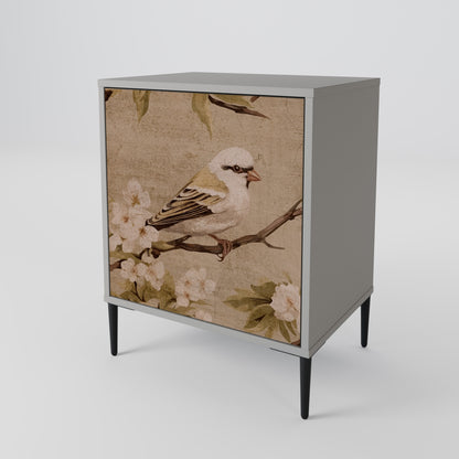 Credenza PETAL DISTINGUISH a 1 anta con finitura grigia