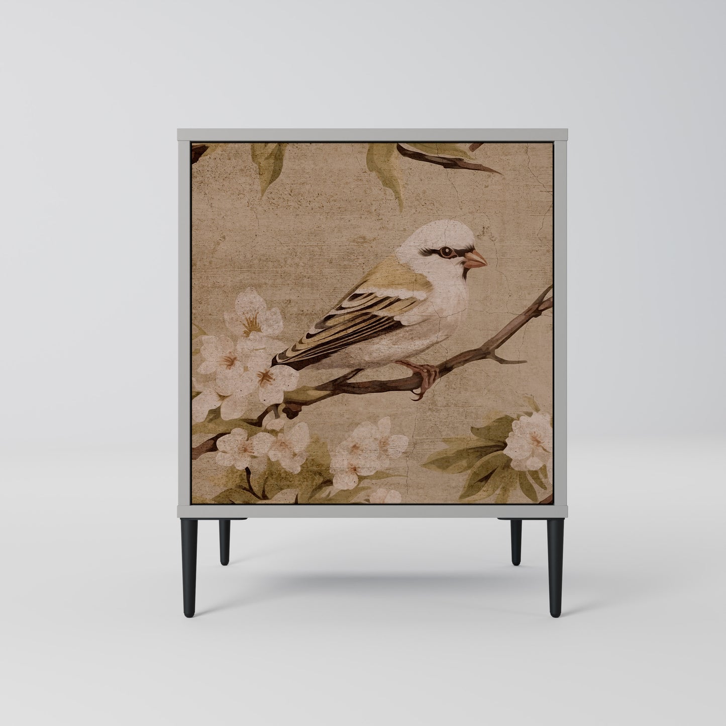 Credenza PETAL DISTINGUISH a 1 anta con finitura grigia