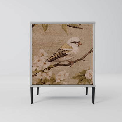 Credenza PETAL DISTINGUISH a 1 anta con finitura grigia