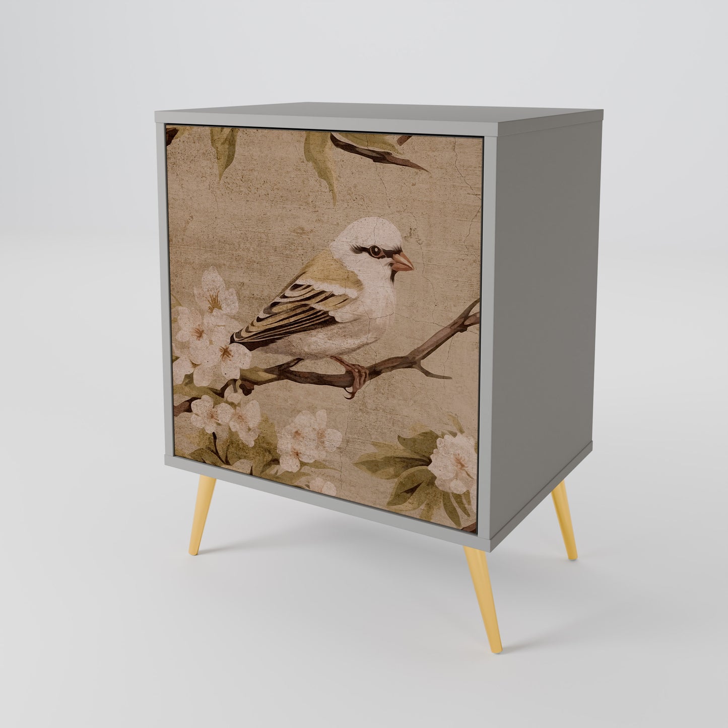 Credenza PETAL DISTINGUISH a 1 anta con finitura grigia