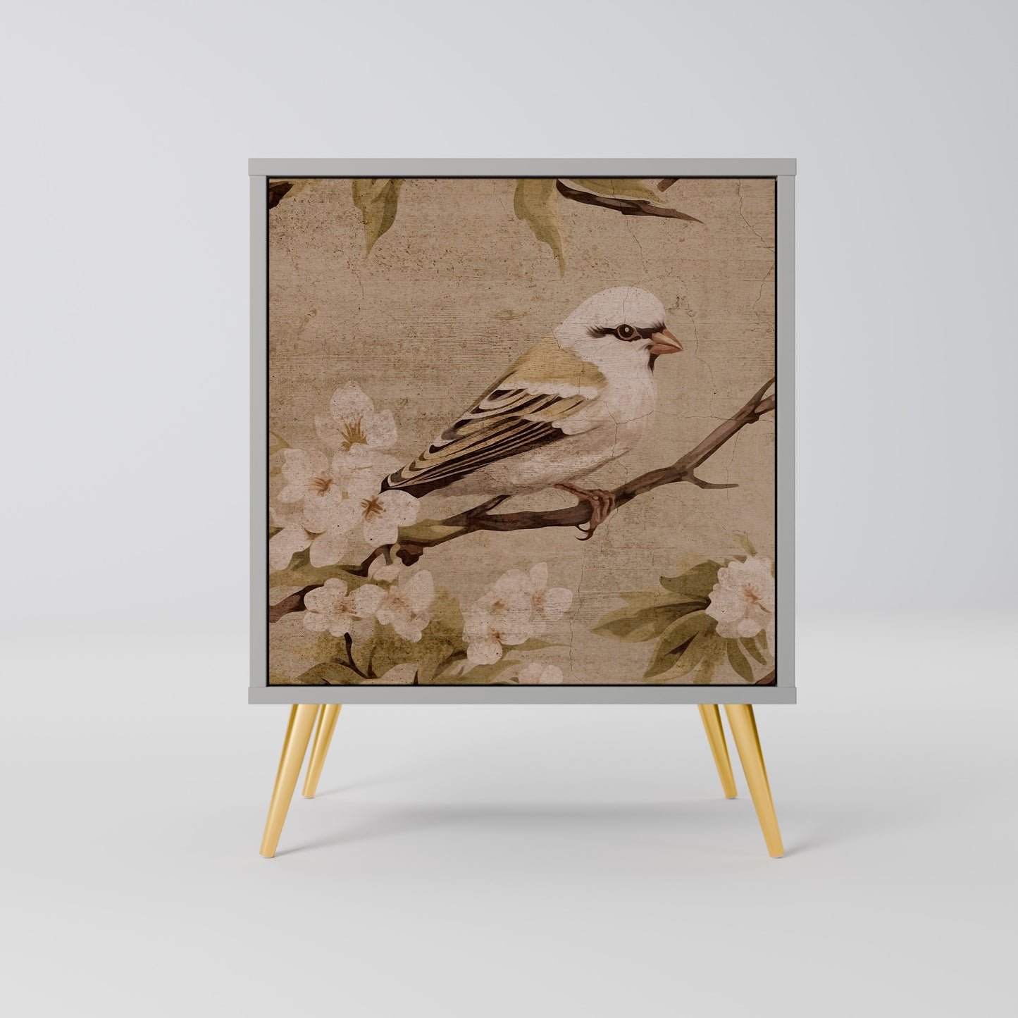 Credenza PETAL DISTINGUISH a 1 anta con finitura grigia