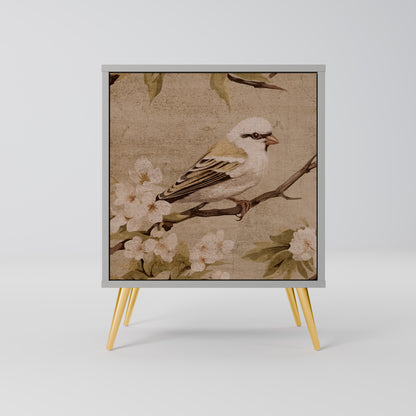 Credenza PETAL DISTINGUISH a 1 anta con finitura grigia