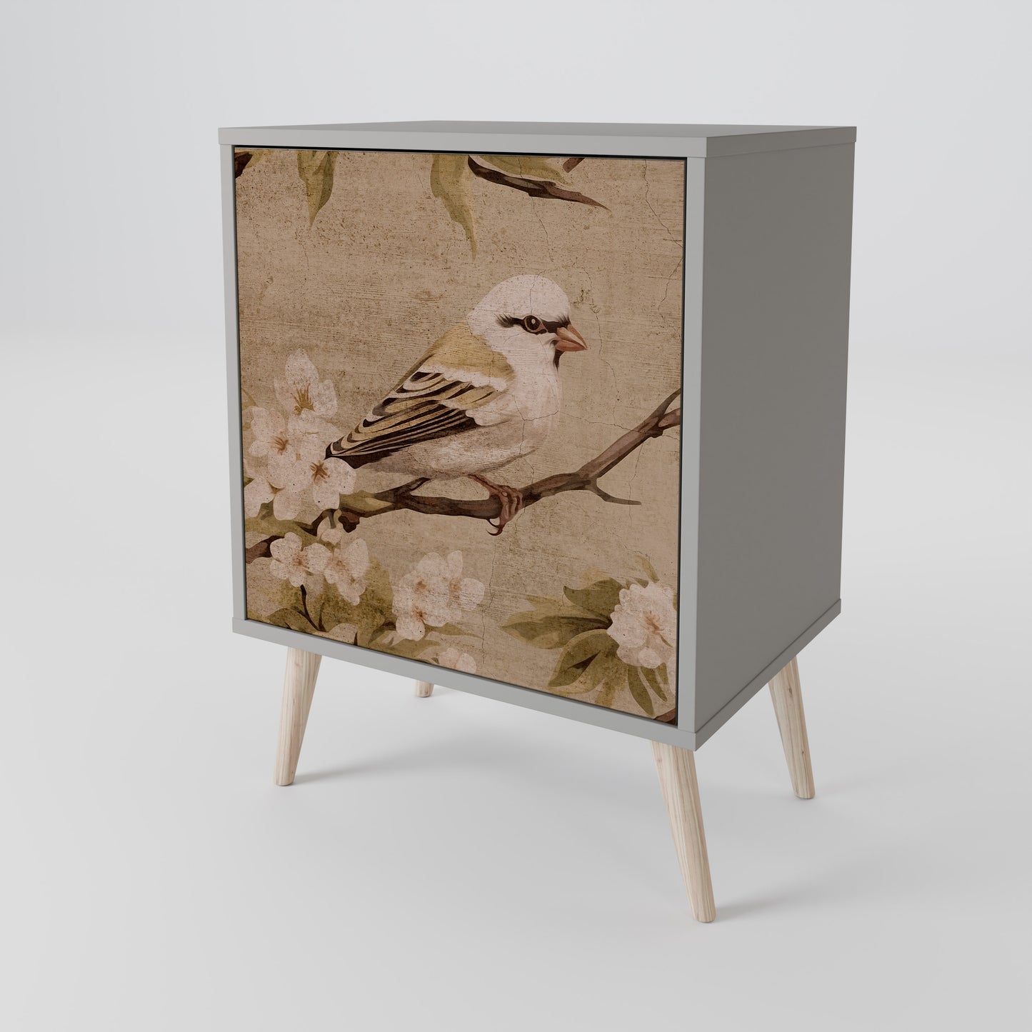 Credenza PETAL DISTINGUISH a 1 anta con finitura grigia