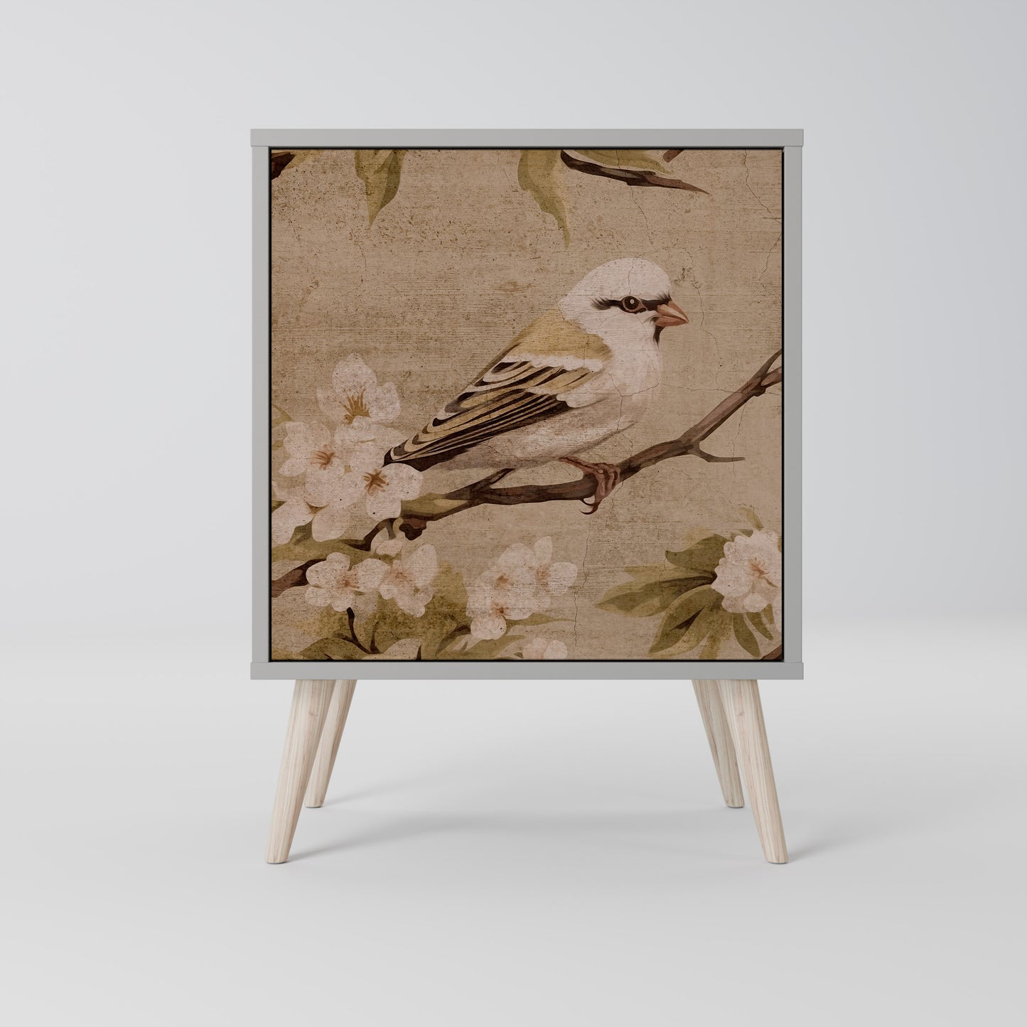 Credenza PETAL DISTINGUISH a 1 anta con finitura grigia