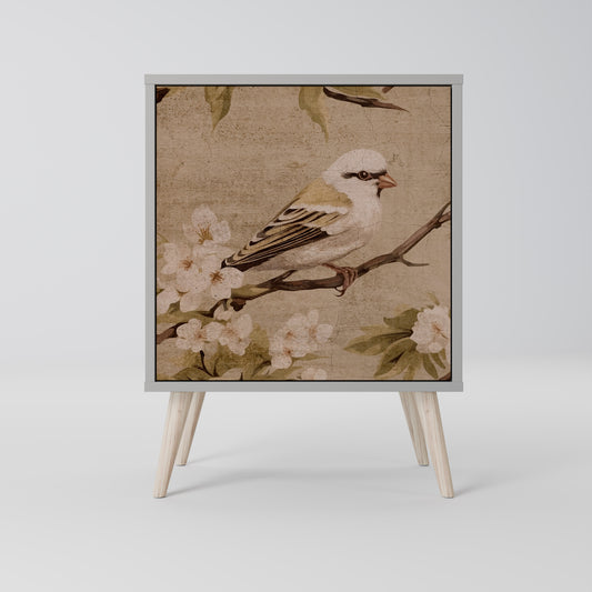 Credenza PETAL DISTINGUISH a 1 anta con finitura grigia