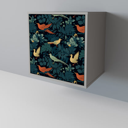 FOWL ORNAMENT 1-Door Sideboard in Grey Finish