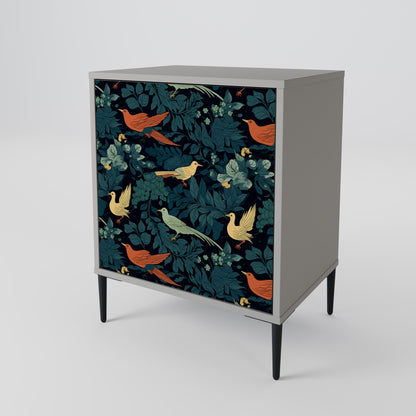 FOWL ORNAMENT 1-Door Sideboard in Grey Finish
