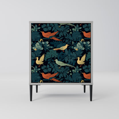 FOWL ORNAMENT 1-Door Sideboard in Grey Finish