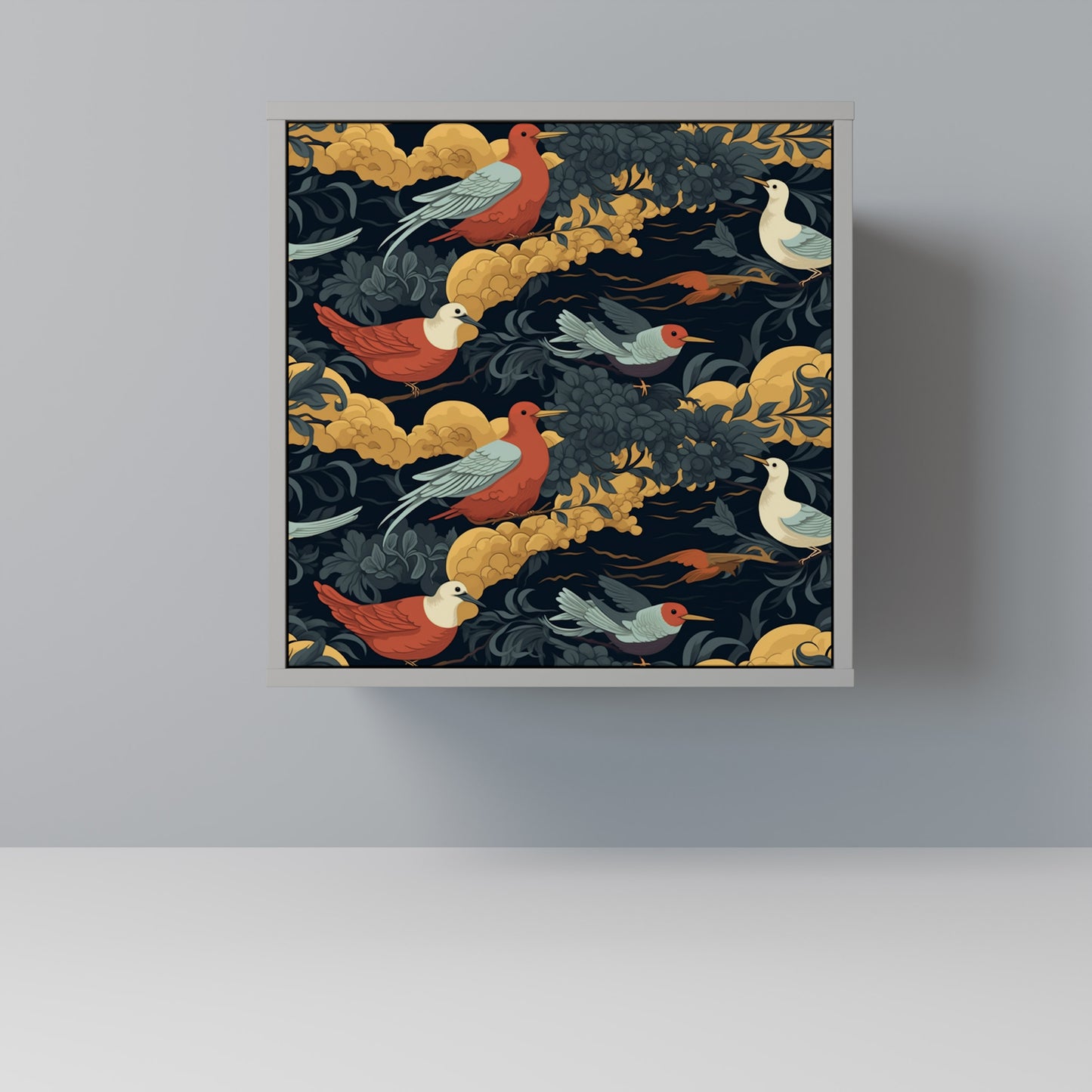 FOWLY DAZE 1-Door Sideboard in Grey Finish