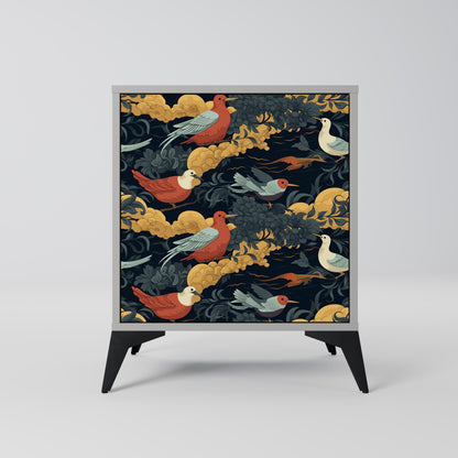 FOWLY DAZE 1-Door Sideboard in Grey Finish