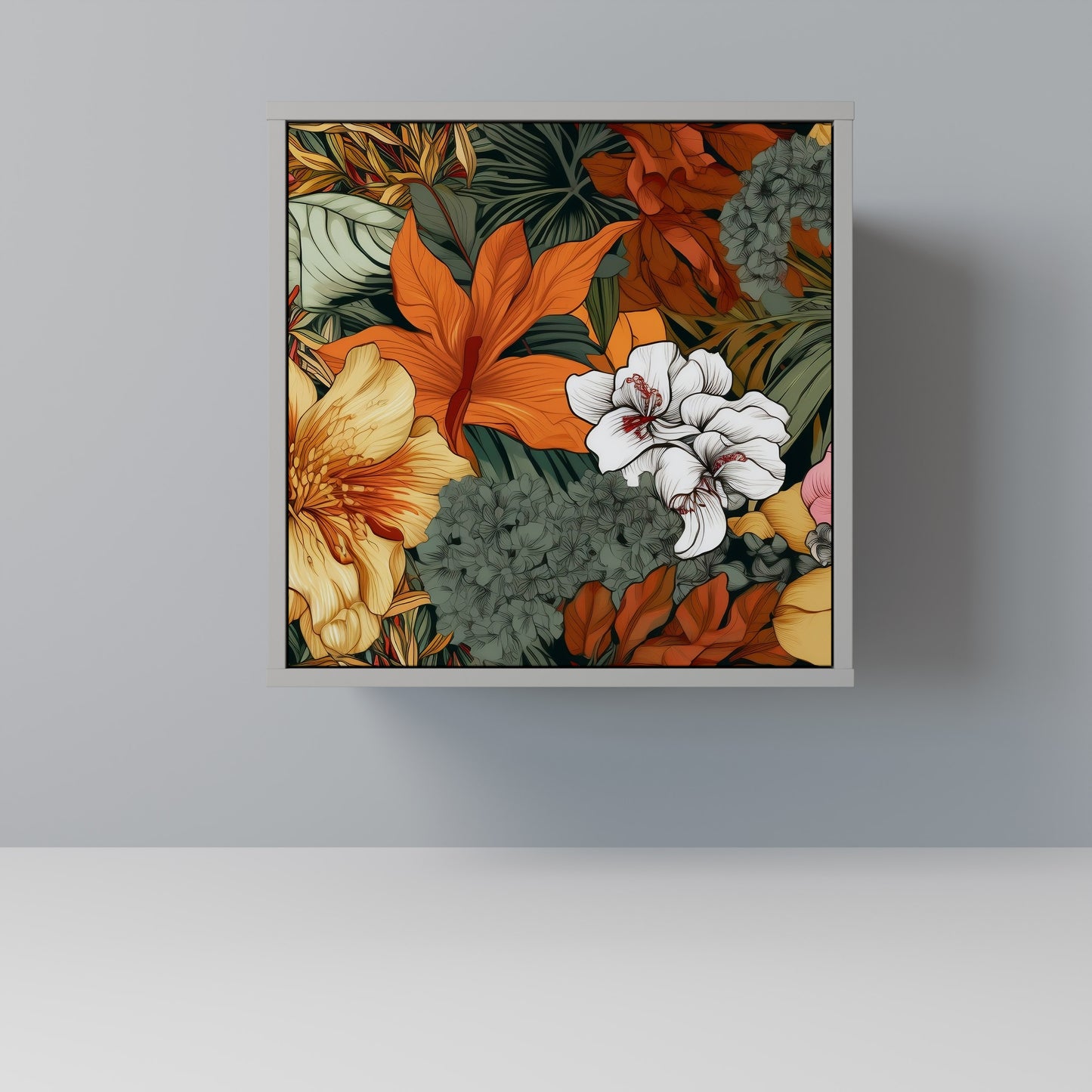 RADIANT FLORA 1-Door Sideboard in Grey Finish