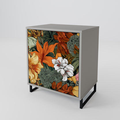 RADIANT FLORA 1-Door Sideboard in Grey Finish