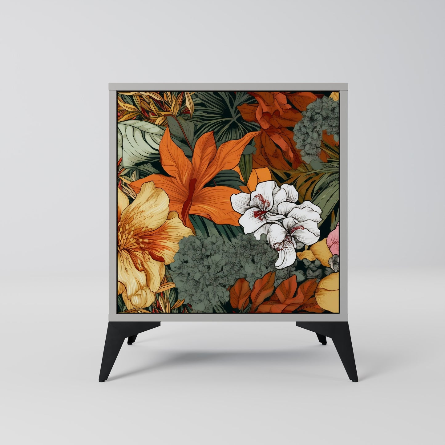 RADIANT FLORA 1-Door Sideboard in Grey Finish