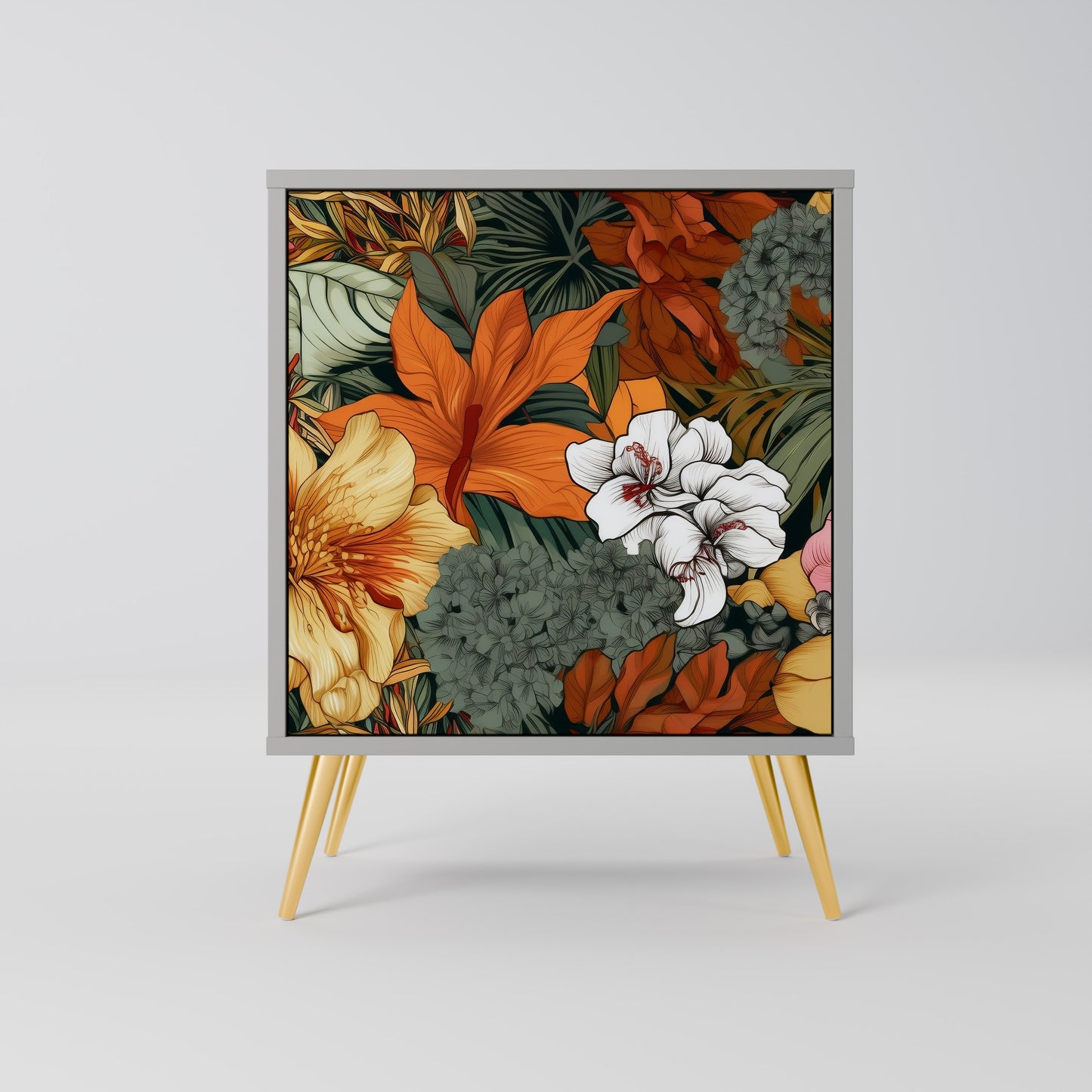 RADIANT FLORA 1-Door Sideboard in Grey Finish