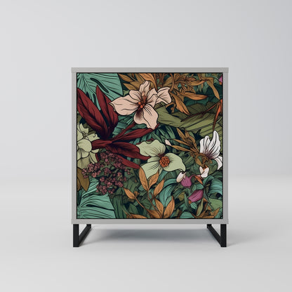BOTANICAL EMERGENCE 1-Door Sideboard in Grey Finish