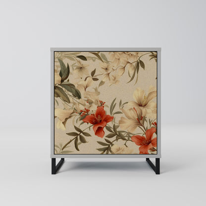 BLOOMING HARMONY 1-Door Sideboard in Grey Finish