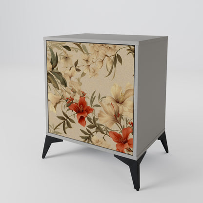 BLOOMING HARMONY 1-Door Sideboard in Grey Finish